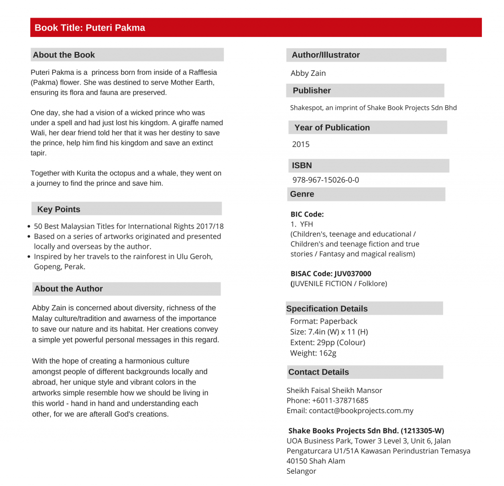 Puteri Pakma - Shake Book Projects